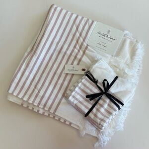 Hearth & Hand with Magnolia 100% Cotton Striped Bath Towel and Washcloths Set